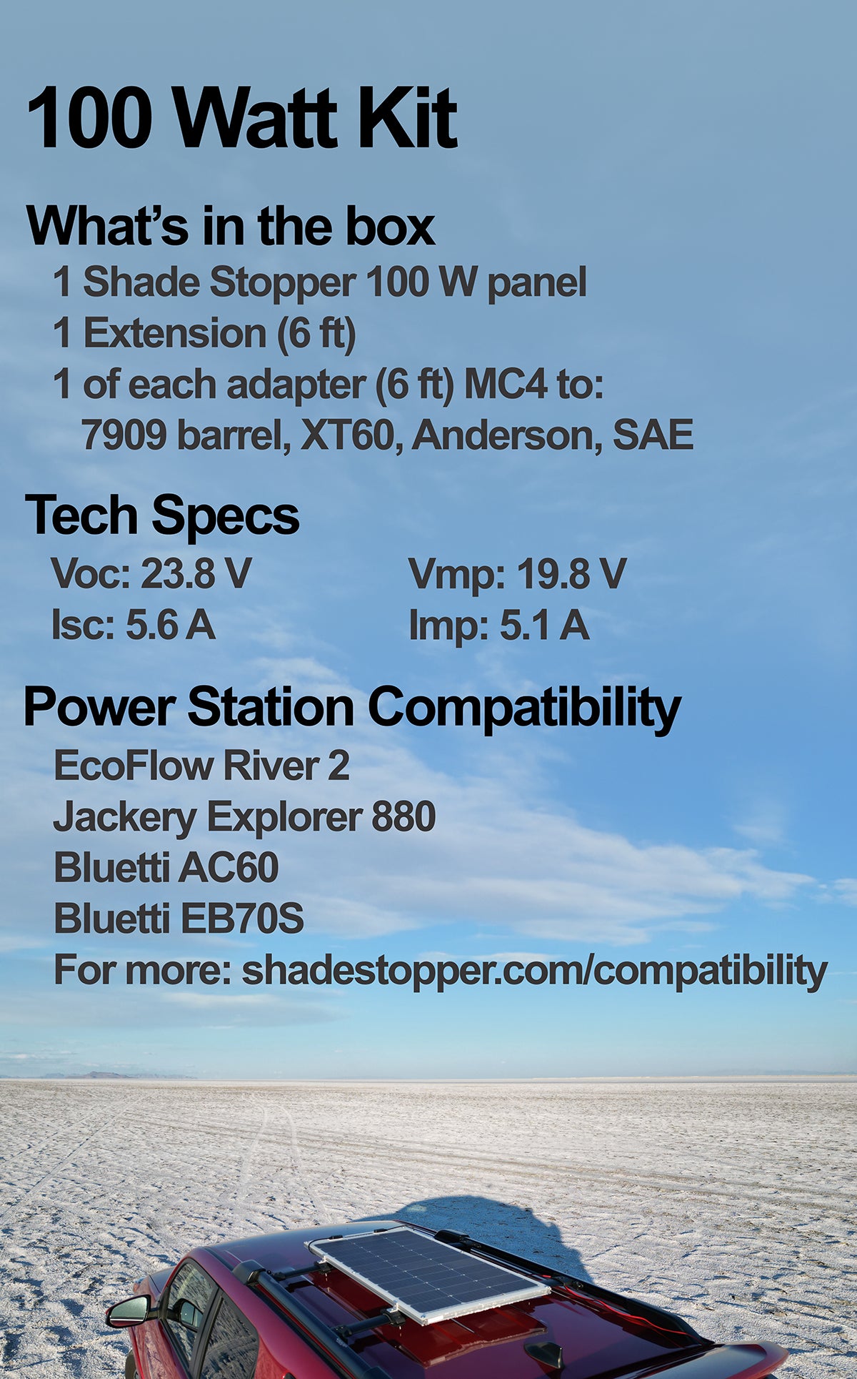 100 Watt Flexible Panel Kits
